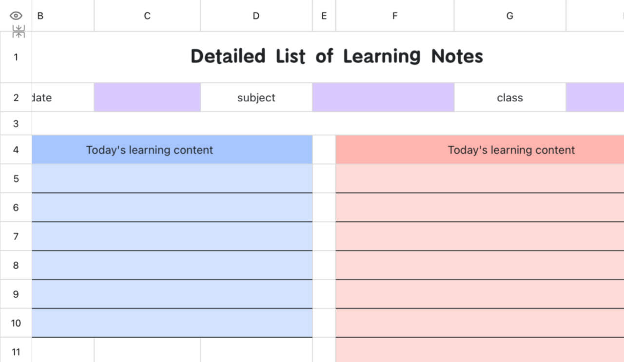Study note schedule 1